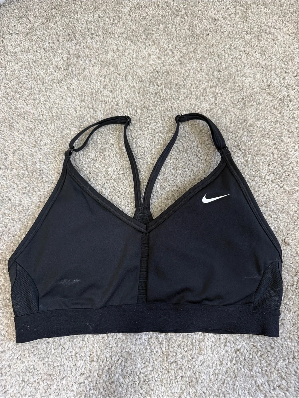 Nike Women's Black Sports Bra - Strappy V-Neck Support